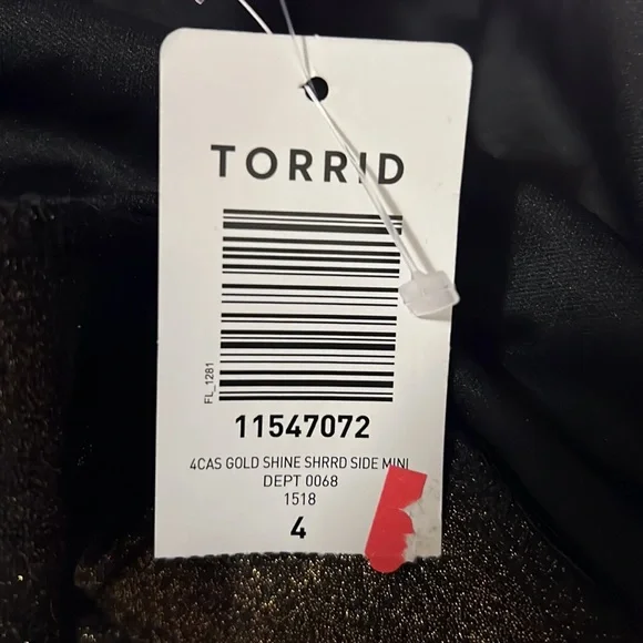 Torrid Gold Shine Shirred Bandage Mini Skirt Size 4 - Picture 3 of 12
